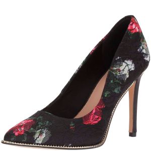 BCBGeneration Harleigh Chain Pointy Toe Pumps Black Multi Lace 6 M from Affordabledesignerbrands.com