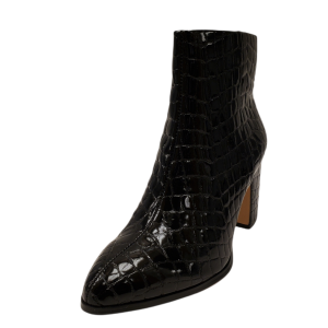 BCBGeneration Womens Stein Block Heel Bootie Black Croc 5.5M from Affordable Designer Brands