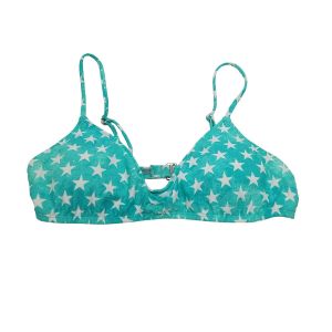 Bikini LabSwimsuit Bikini Top with Star pattern Turquoise Xlarge
