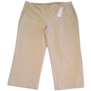 Charter Club Women's Wide Leg Plus SIze cropped pants beige Sand Size 18