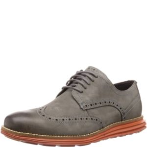 Cole Haan Men's Original Grand Shortwing Oxford Shoes Magnet Nubuck Potter Clay Grey 13M Affordable Designer Brands