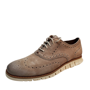 Cole Haan Mens Shoes Zerogrand Leather Wing Tip Brogue Oxfords 8M Warm Stucco from Affordable Designer Brands