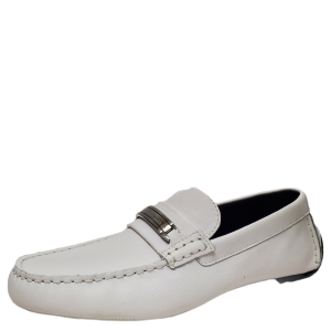 Calvin Klein Men's Kolton Leather Loafers White 8.5M Affordable Designer Brands
