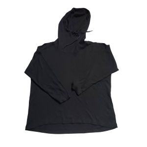 Calvin Klein Plus Size Funnel-Neck Cold-Shoulder Hoodie sweatshirt Black 2X