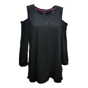 Calvin Klein Performance Split-Back Cold-Shoulder Long Sleeve Sweatshirt Black 2XLarge