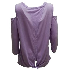 Calvin Klein Performance Split-Back Cold-Shoulder Top Shirt Violet Purple Large
