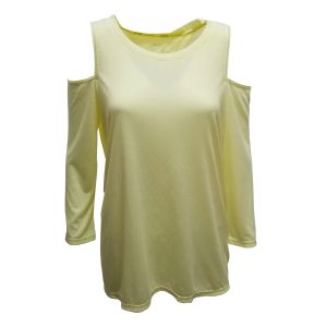Calvin Klein Performance Split-Back Cold-Shoulder Long Sleeve Sweatshirt Shirt Yellow Medium