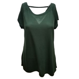 Calvin Klein Performance Cap-Sleeve Strappy-Back T-Shirt Medium Vine Green Small