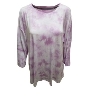 Calvin Klein Plus Size Tie-Dyed Drop-Shoulder Top Shirt Bright Purple 1X