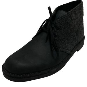 Clarks Mens Bushacre Fabric Black Felt Feutre Noir Chukka Boots 9 M Affordable Designer Brands