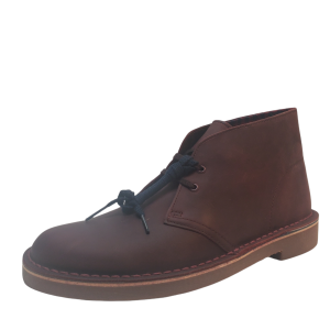 Clarks Mens Leather Chukka boots Bushacre 2 Lace Up Shoes Aubergine 7.5M from Affordable Designer Brands