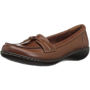 Clarks Collection Women's Ashland Bubble Loafers Leather Brown Tan 9M from Affordable Designer Brands