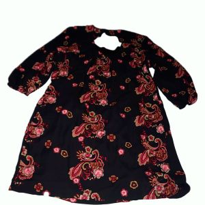 Eci Embroidered Shift Dress Warm Red Floral Embroidery