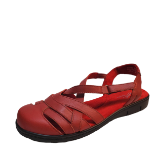 Easy Street Womens Shoes Garrett hook and loop Close Toe Sandals 10M Red from Affordable Designer Brands