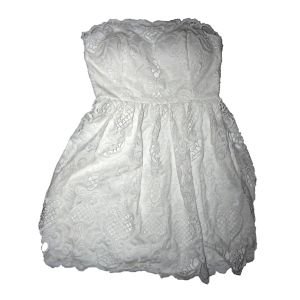 Jump Apparel Strapless Lace Fit & Flare Dress White