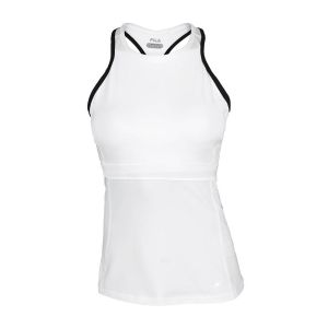 Fila Women Platinum Halter Tennis Tank Top White with Black Trim XSmall Affordable Designer Brands