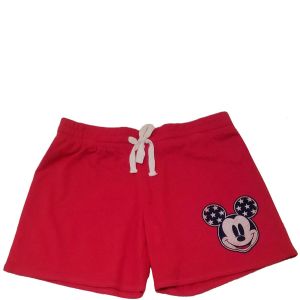 Freeze Disney Mickey mouse Juniors Shorts with Drawstring Waist Red Medium