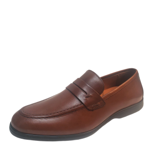 Gentle Souls Men's Business Casual Shoes Stuart Leather Slip On 8M Loafers Brown  from Affordable Designer Brands