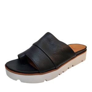 Gentle Souls Womens  Shoes Leather Slip On  Toe Ring Sandals 9M Black Affordable Designer Brands