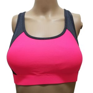 Ideology Colorblocked Ladder-Back Mid-Impact Sports Bra Pink Small