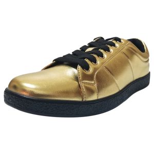 INC International Concepts Mens Orion Metallic Low-Top Sneakers Gold 8 Affordable Designer Brands 