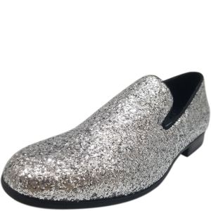 INC International Concepts Men's Triton Glitter Smoking Slippers Silver 8.5M from Affordable Designer Brands