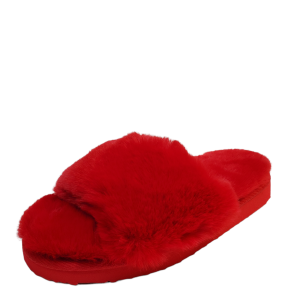 Inc International Concepts Womens Shoes Yuri Slip On Faux Fur Slippers 8M Red from Affordable Designer Brands