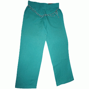 Jm Collection Linen-Blend Chain-Belt Pants Mermaid Green 