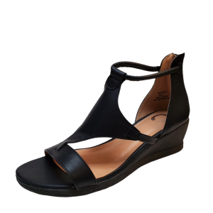 Journee Womens Casual Shoes Trayle Wedge Heel Slip On Sandals Black 7M Affordable Designer Brands.