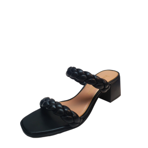 Kate Spade Womens  Shoes Juniper Braided Leather Block Heel Sandals 8B Black from Affordable Designer Brands