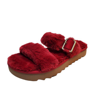 Koolaburra By UGG Womens Shoes Furr-Ah Faux Fur Memory Foam Slippers 8M Pink Berry Affordable Designer Brands