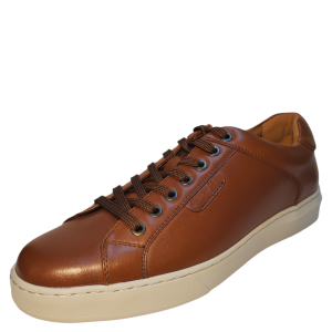 Kenneth Cole New York Mens Liam Tennis-Style Brown Leather Sneakers 9.5 M Affordable Designer Brands