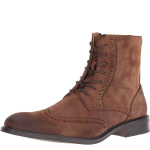 Unlisted by Kenneth Cole Mens Buzzer Manmade Wingtip Boots Tan 9M from Affordable Designer Brands