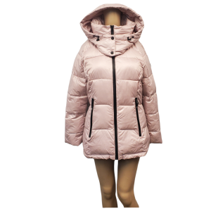 Kenneth Cole New York Women's Quilted Hooded Puffer Coat High Shine Pink Small from Affordable Designer Brands