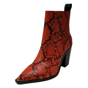 Kenneth Cole New York Womens West Side Booties Snake Printed Red 6M from Affordable Designer Brands