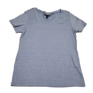 Karen Scott Square-Neck T-Shirt Light Blue Heather Large front from Affordable Designer Brands