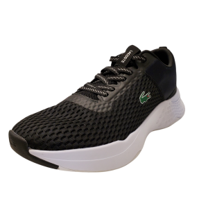 Lacoste Mens Court Drive 0120 Lace up Sneaker Mesh Black White 12M Affordable Designer Brands