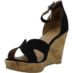 Material Girl Bretta Wedge Sandals Manmade Black 8.5M from Affordable Designer Brands