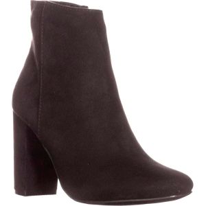 Material Girl Cambrie Faux Block-Heel Ankle Booties Black 9M from Affordable Designer Brands