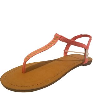 Material Girl Women Salem Flat Slingback Thong Sandal US 7 Orange Affordable Designer Brands