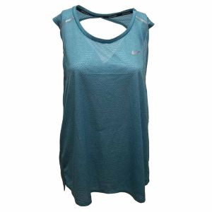 Nike Breathe Cut-Out Back Running Tank Top Blue XLarge