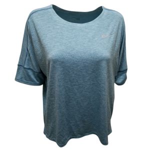 Nike Dry Medalist Cropped Running Top Shirt Noise Aqua Blue XLarge