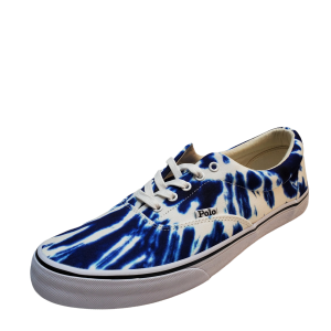 Polo Ralph Lauren Mens  Shoe Thorton Canvas Low Top Sneakers 9D White Tie Dye from Affordable Designer Brands