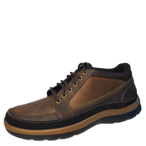 Rockport Men's Get Your Kicks Mudguard Chukka Boots Leather Dark Brown 10M from Affordable Designer Brands