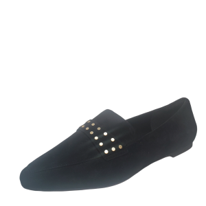 Rockport Womens Flat Shoes Total Motion Laylani Stud Loafer Black Suede 10M Affordable Designer Brands