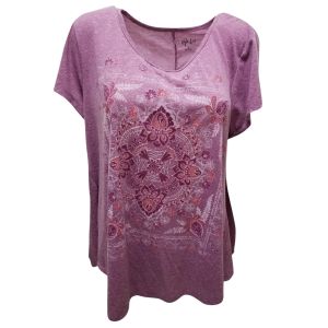 Style & Co Graphic Geo Flower Print T-shirt Mauve Purple XLarge from Affordable Designer Brands