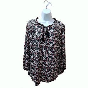 Style & Co Women Printed Embroidered Top Blouse Medley Ditsy Large Affordable Designer Brands