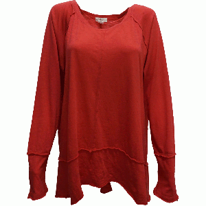 Style Co Raw-Edge Scoop-Neck Top Aurora Rose XLarge front from Affordable Designer Brands