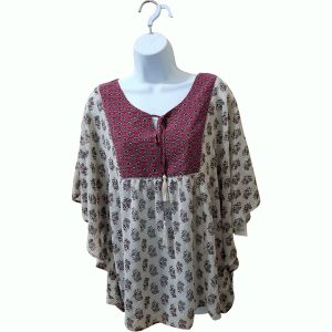Style &  Co Printed Dolman-Sleeve Top Day Dream Stone Large Affordable Designer Brands