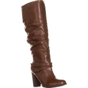 Style & Co Womens Sophiie Ruched Block Heel Dress Boots Cognac 8.5M from Affordabledesignerbrands.com